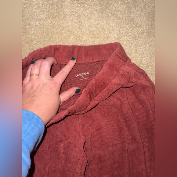 Dark Rust Lands’ End Women's Sport Knit Corduroy Leggings Size Medium - Picture 3 of 7